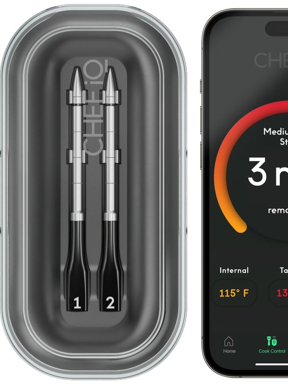 CHEF iQ Smart Meat Thermometer – Ultra-Thin 2 Probes + Smart Hub